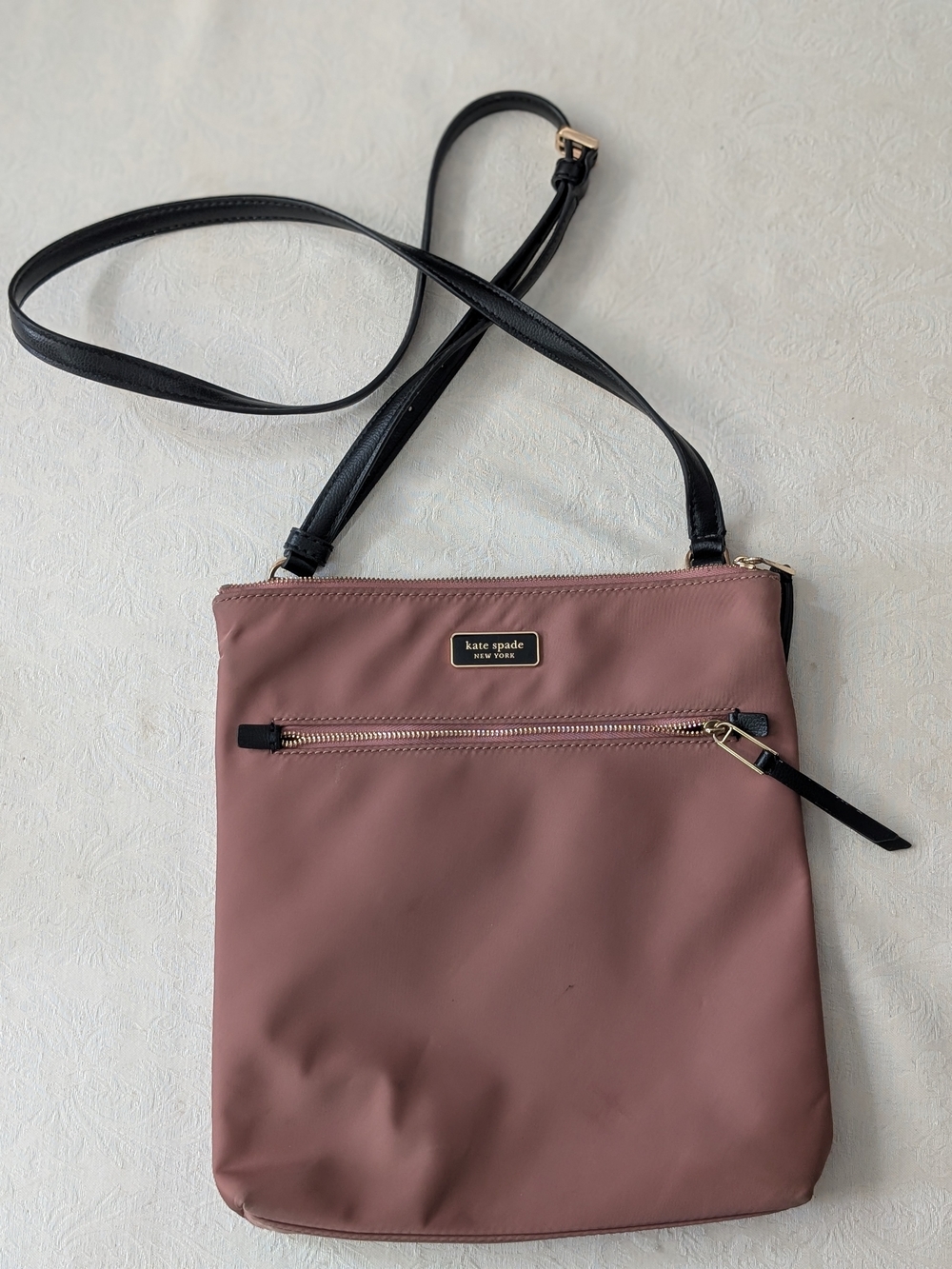 kate spade Dusty Rose Crossbody Bag with Black Strap